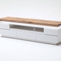 TV-Schrank Lowboard weiß matt MDF Eiche massiv Schublade Fach 175 cm Romino