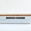 TV-Schrank Lowboard weiß matt MDF Eiche massiv Schublade Fach 175 cm Romino