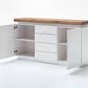 Sideboard Schrank weiß matt MDF Eiche massiv Schublade lackiert 150 cm Romino