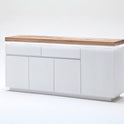 Sideboard Schrank weiß matt MDF Eiche massiv Tür Schublade lackiert 175 cm Romino