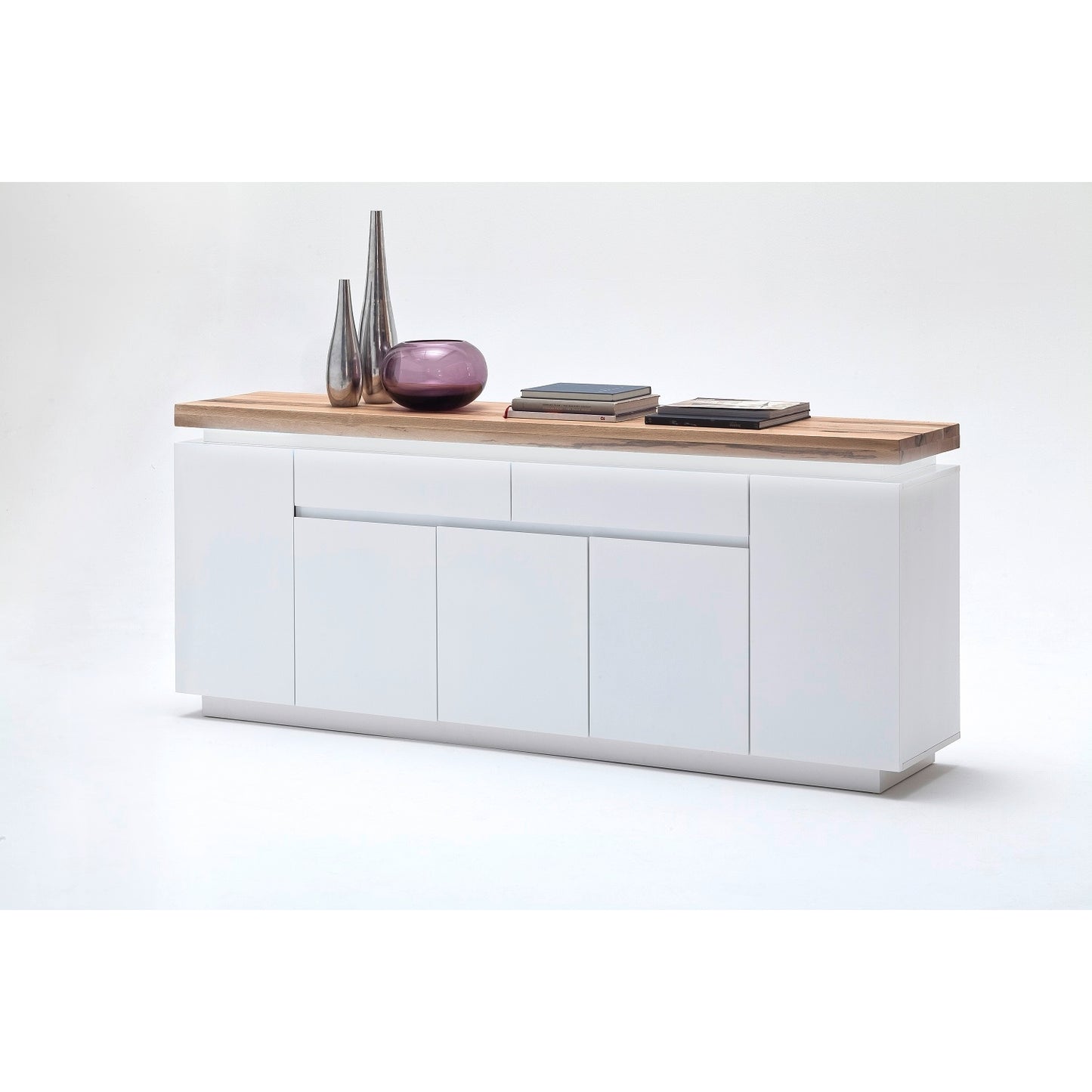 Sideboard Schrank weiß matt MDF Eiche massiv Tür Schublade lackiert 200 cm