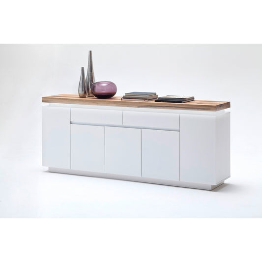 Sideboard Schrank weiß matt MDF Eiche massiv Tür Schublade lackiert 200 cm
