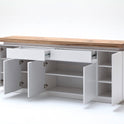Sideboard Schrank weiß matt MDF Eiche massiv Tür Schublade lackiert 200 cm