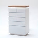 Kommode Schrank weiß matt MDF Eiche massiv Schubladen lackiert 73 cm Romino
