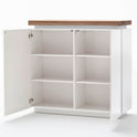 Highboard Schrank weiß matt Eiche massiv Griffräsung 120 cm Romino