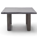 Couchtisch Baumkantentisch Akazie-massiv U-Form quadratisch grau lackiert 75 cm
