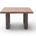 Couchtisch Baumkantentisch Akazie-massiv U-Form quadratisch walnuss lackiert 75