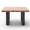 Couchtisch Baumkantentisch Akazie-massiv U-Form quadratisch natur lackiert 75 cm