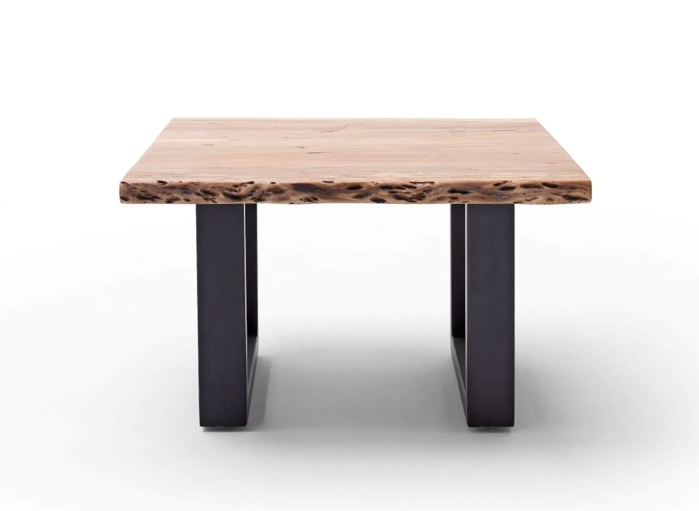 Couchtisch Baumkantentisch Akazie-massiv U-Form quadratisch natur lackiert 75 cm