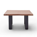 Couchtisch Baumkantentisch Akazie-massiv U-Form quadratisch walnuss lackiert 75