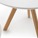Couchtisch Tisch 3er Set Tische weiß MDF matt lackiert Eiche massiv 50 cm Sinia