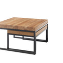 Couchtisch Wohnzimmertisch 2er Set Asteiche-massiv MDF quadratisch geölt 65 cm