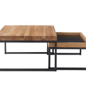 Couchtisch Wohnzimmertisch 2er Set Asteiche-massiv MDF quadratisch geölt 65 cm