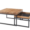 Couchtisch Wohnzimmertisch 2er Set Asteiche-massiv MDF quadratisch geölt 65 cm