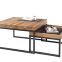 Couchtisch Wohnzimmertisch 2er Set Asteiche-massiv MDF quadratisch geölt 65 cm