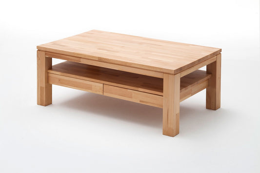 Couchtisch Wohnzimmertisch Kernbuche-massiv Schublade rechteckig geölt 115 cm