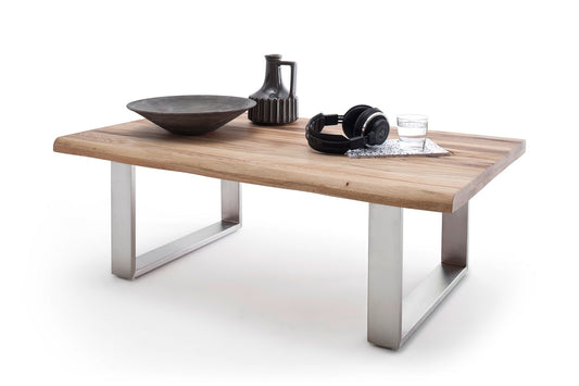 Couchtisch Baumkantentisch Zerreiche-massiv U-Form rechteckig geölt 120 cm