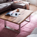 Couchtisch Baumkantentisch Zerreiche-massiv U-Form rechteckig geölt 120 cm