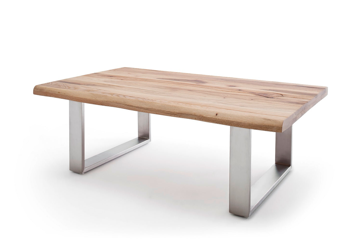 Couchtisch Baumkantentisch Zerreiche-massiv U-Form rechteckig geölt 120 cm