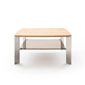 Couchtisch Wohnzimmertisch Eiche-massiv Glas quadratisch 80 cm Neli