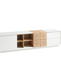 TV-Schrank Lowboard matt lackiert Eiche Optik weiß holz modern 180 cm Montere