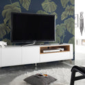TV-Schrank Lowboard Asteiche-massiv holz matt lackiert weiß modern 180 cm Belava