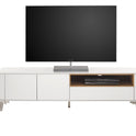 TV-Schrank Lowboard Asteiche-massiv holz matt lackiert weiß modern 180 cm Belava