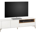 TV-Schrank Lowboard Asteiche-massiv holz matt lackiert weiß modern 180 cm Belava