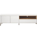 TV-Schrank Lowboard Asteiche-massiv holz matt lackiert weiß modern 180 cm Belava