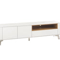 TV-Schrank Lowboard Asteiche-massiv holz matt lackiert weiß modern 180 cm Belava