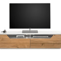 TV-Schrank Lowboard Asteiche-massiv matt lackiert geölt weiß holz 180 cm Fadorn