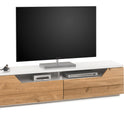 TV-Schrank Lowboard Asteiche-massiv matt lackiert geölt weiß holz 180 cm Fadorn