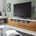 TV-Schrank Lowboard Asteiche-massiv matt lackiert geölt weiß holz 180 cm Fadorn