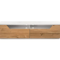 TV-Schrank Lowboard Asteiche-massiv matt lackiert geölt weiß holz 180 cm Fadorn