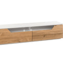 TV-Schrank Lowboard Asteiche-massiv matt lackiert geölt weiß holz 180 cm Fadorn
