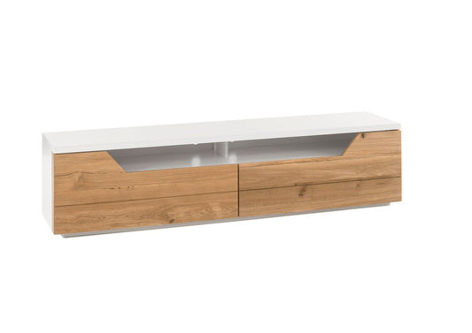 TV-Schrank Lowboard Asteiche-massiv matt lackiert geölt weiß holz 180 cm Fadorn