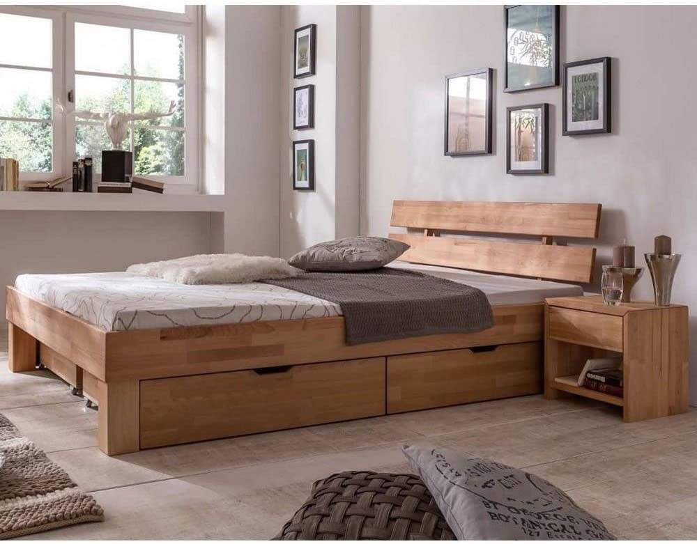 Futonbett Schlafzimmer Bett Kernbuche massiv Holz geölt Judith 100 x 200 cm