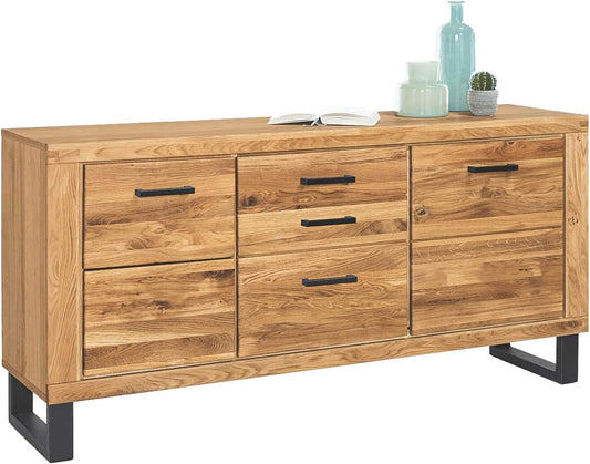 Sideboard TINA – Eiche teilmassiv mit 2 Türen und 3 Schubladen