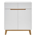 Garderobe Kommode Schrank weiß matt MDF Asteiche furniert Massiv 85 cm Cervin