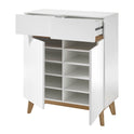 Garderobe Kommode Schrank weiß matt MDF Asteiche furniert Massiv 85 cm Cervin