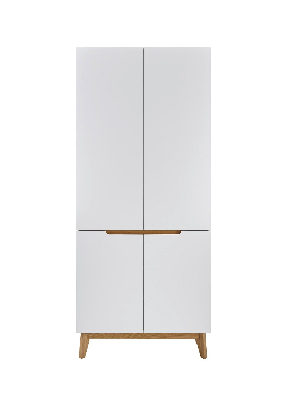 Garderobe Kommode Schrank weiß matt MDF Asteiche furniert Massiv 85 cm Cervin