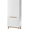 Garderobe Kommode Schrank weiß matt MDF Asteiche furniert Massiv 85 cm Cervin