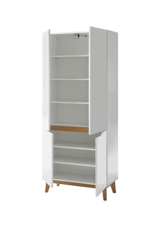 Garderobe Kommode Schrank weiß matt MDF Asteiche furniert Massiv 85 cm Cervin