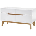 Garderobe Sitzbank Schrank Flur weiß matt MDF Asteiche furniert Massiv 97 cm