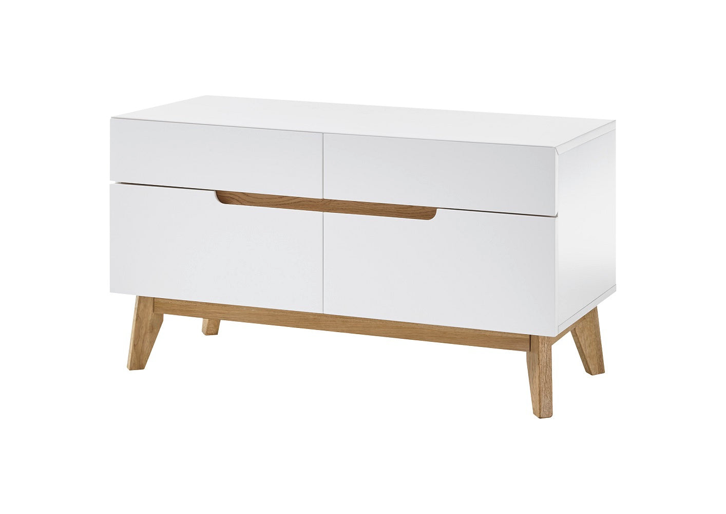 Garderobe Sitzbank Schrank Flur weiß matt MDF Asteiche furniert Massiv 97 cm