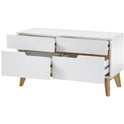 Garderobe Sitzbank Schrank Flur weiß matt MDF Asteiche furniert Massiv 97 cm