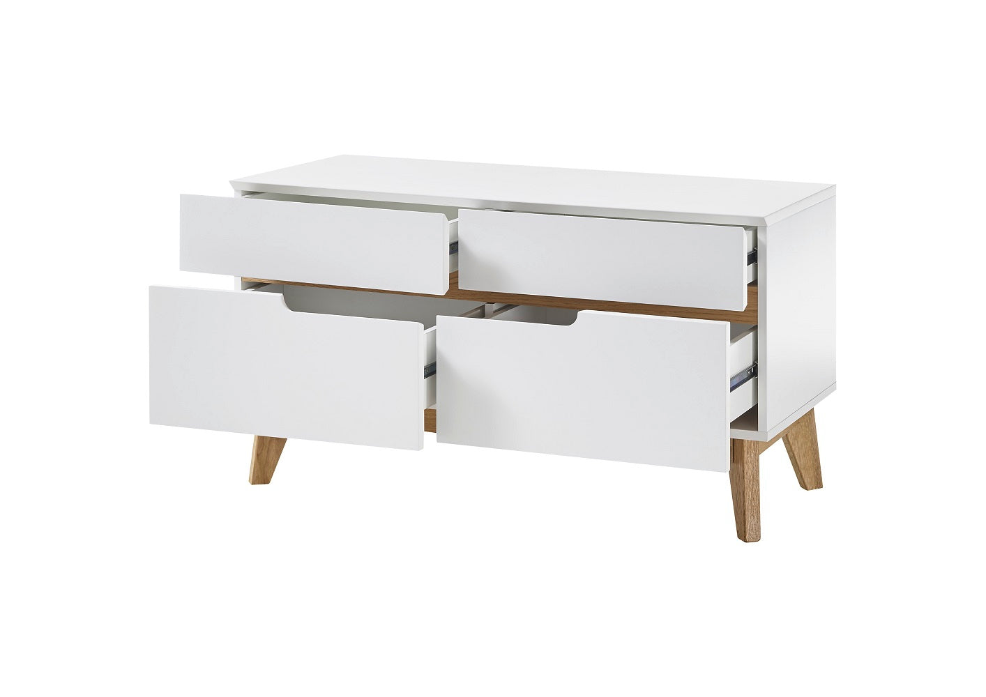 Garderobe Sitzbank Schrank Flur weiß matt MDF Asteiche furniert Massiv 97 cm