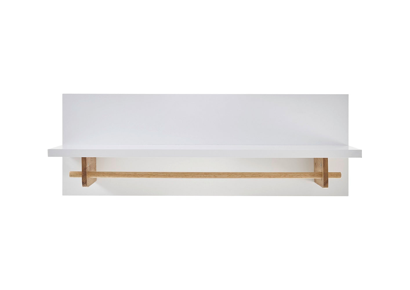 Garderobe Kleiderstange Flur weiß matt MDF Asteiche furniert Massiv 97 cm Cervin
