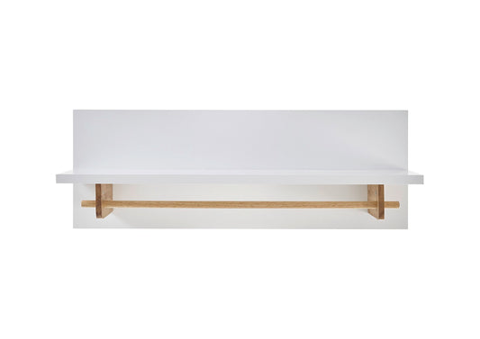 Garderobe Kleiderstange Flur weiß matt MDF Asteiche furniert Massiv 97 cm Cervin