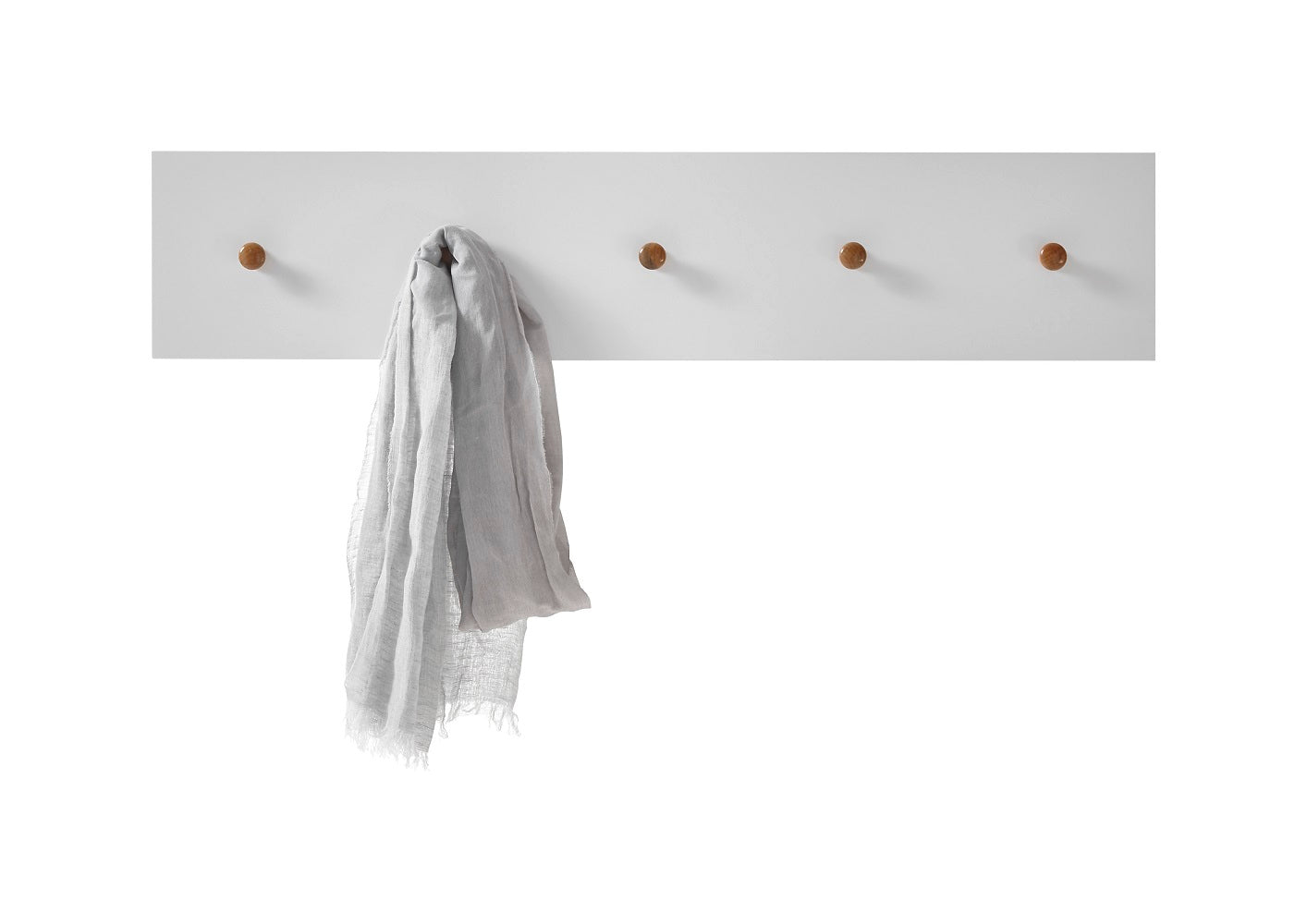 Garderobe Kleiderhaken Flur weiß matt MDF Asteiche furniert Massiv 97 cm Cervin